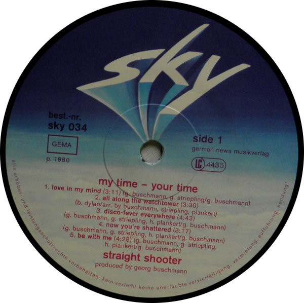 Cover zu Straight Shooter - My Time - Your Time | 1980 | Vinyl | Electronic, Rock | Germany