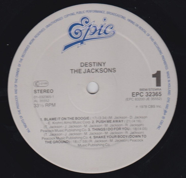 Cover zu The Jacksons - Destiny | 1987 | Vinyl | Funk / Soul, Pop | Europe Schallplatten Ankauf
