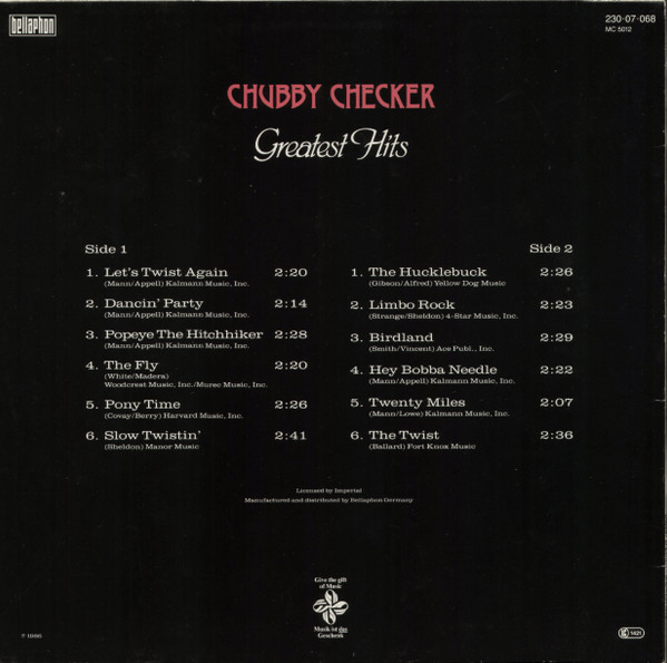 Cover zu Chubby Checker - Greatest Hits | 1986 | Vinyl | Rock, Funk / Soul | Germany Schallplatten Ankauf