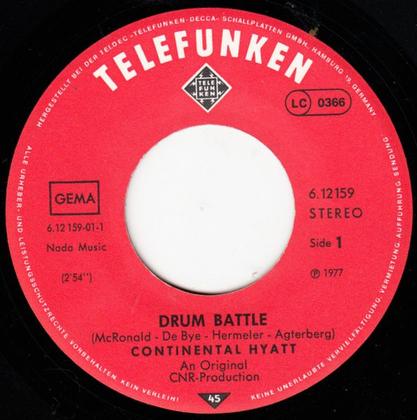 Cover zu Continental Hyatt - Drum Battle | 1977 | Vinyl | Rock | Germany Schallplatten Ankauf