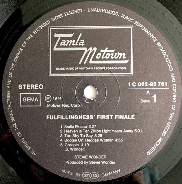 Cover zu Stevie Wonder - Fulfillingness' First Finale | 1974 | Vinyl | Funk / Soul | Germany