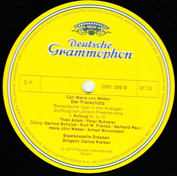 Cover zu Carl Maria von Weber / Gundula Janowitz, Edith Mathis, Peter Schreier, Theo Adam, Staatskapelle Dresden, Carlos Kleiber - Der Freischütz | 1973 | Vinyl | Classical | Germany Schallplatten Ankauf