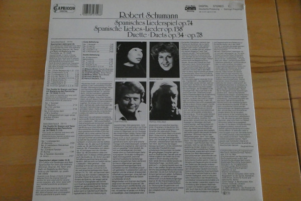 Cover zu Robert Schumann - Marjana Lipovšek · Josef Protschka · Mitsuko Shirai · Matthias Hölle, Norman Shetler, Helmut Deutsch - Spanisches Liederspiel Op.74 . Spanische Liebes-Lieder Op. 138 . Duet Schallplatten Ankauf