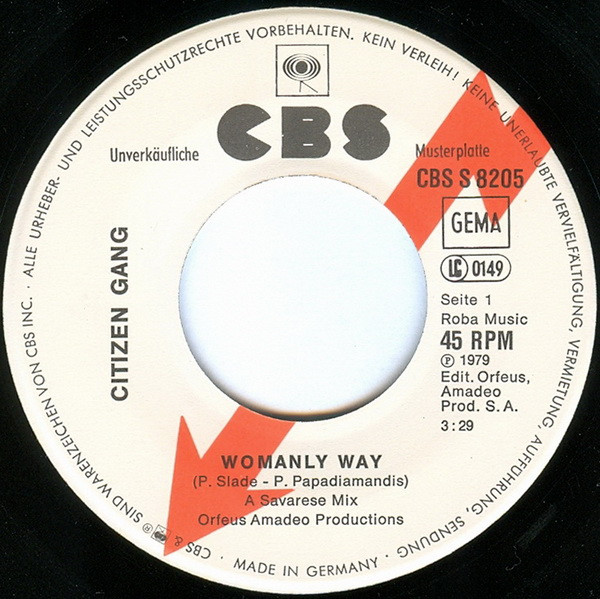 Cover zu Citizen Gang - Womanly Way | 1979 | Vinyl, 7