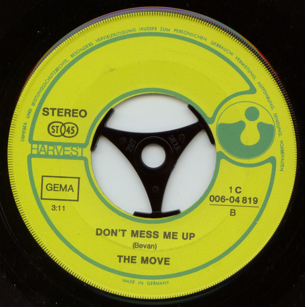 Cover zu The Move - Tonight | 1971 | Vinyl | Rock, Pop | Germany Schallplatten Ankauf