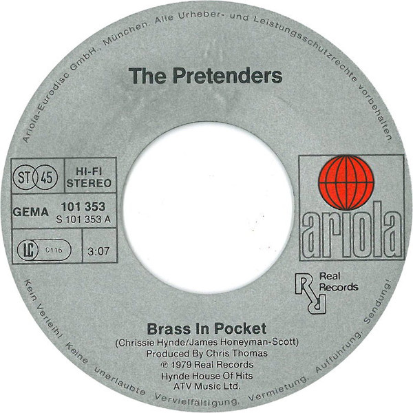 Cover zu The Pretenders - Brass In Pocket | 1980 | Vinyl | Rock, Pop | Germany Schallplatten Ankauf