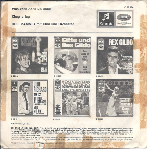 Cover zu Bill Ramsey - Was Kann Denn Ich Dafür | 1965 | Vinyl | Pop | Germany Schallplatten Ankauf
