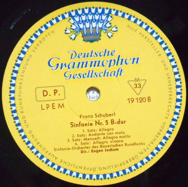 Cover zu Wolfgang Amadeus Mozart / Franz Schubert - Symphonie-Orchester Des Bayerischen Rundfunks Dirigent: Eugen Jochum - Sinfonie Nr. 40 G-moll KV 550 / Sinfonie Nr. 5 B-dur | 1958 | Vinyl | Classical | Germany