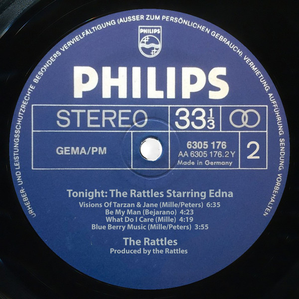 Cover zu The Rattles, Edna Bejarano - Tonight: The Rattles Starring: Edna | 1972 | Vinyl | Pop | Germany