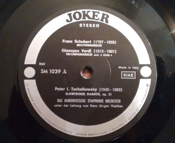 Cover zu Das Norddeutsche Symphonieorchester, Hans-Jürgen Walther - Symphonische Märsche | Vinyl | Classical | Italy