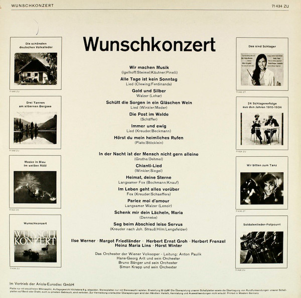 Cover zu Various - Wunschkonzert | Vinyl | Classical, Folk, World, & Country | Germany Schallplatten Ankauf
