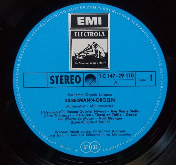 Cover zu Werner Jacob - Silbermann-Orgeln - Berühmte Orgeln Europas | Vinyl | Classical | Germany