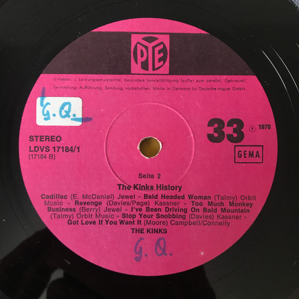 Cover zu The Kinks - History Vol. 1 | 1970 | Vinyl | Rock | Germany