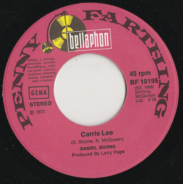 Cover zu Daniel Boone - Skydiver | 1973 | Vinyl, Stereo, 45 RPM, 7