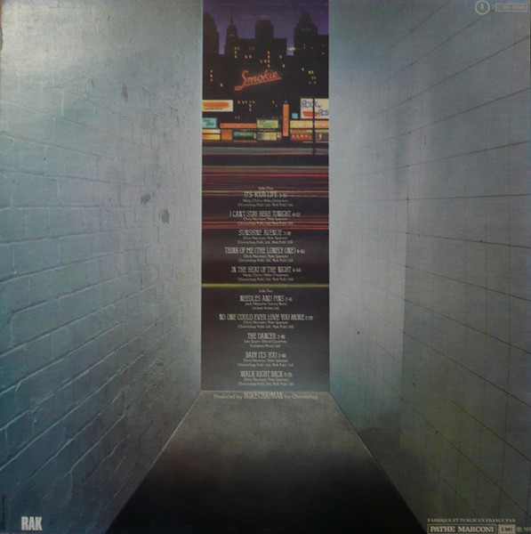Cover zu Smokie - Bright Lights And Back Alleys | 1977 | Vinyl | Rock | France