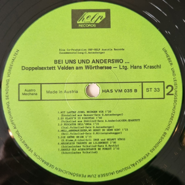 Cover zu Doppelsextett Velden - ...Bei Uns Und Anderswo... | Vinyl | Folk, World, & Country | Austria
