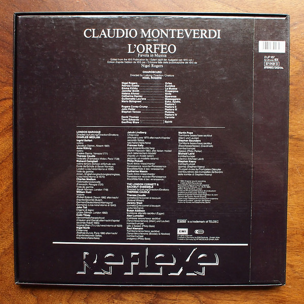 Cover zu Claudio Monteverdi - London Baroque, London Cornett And Sackbut Ensemble - L'Orfeo, Favola In Musica | 1984 | Vinyl | Classical | Europe Schallplatten Ankauf