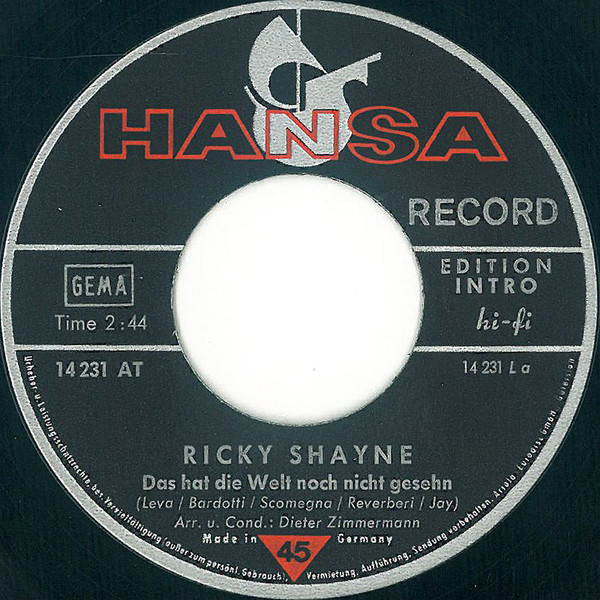 Cover zu Ricky Shayne - Das Hat Die Welt Noch Nicht Gesehn | 1969 | Vinyl | Pop | Germany