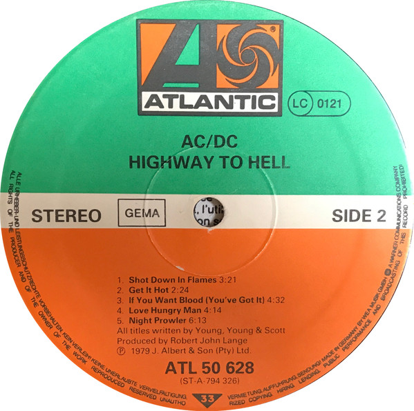 Cover zu AC/DC - Highway To Hell | 1979 | Vinyl | Rock | Germany