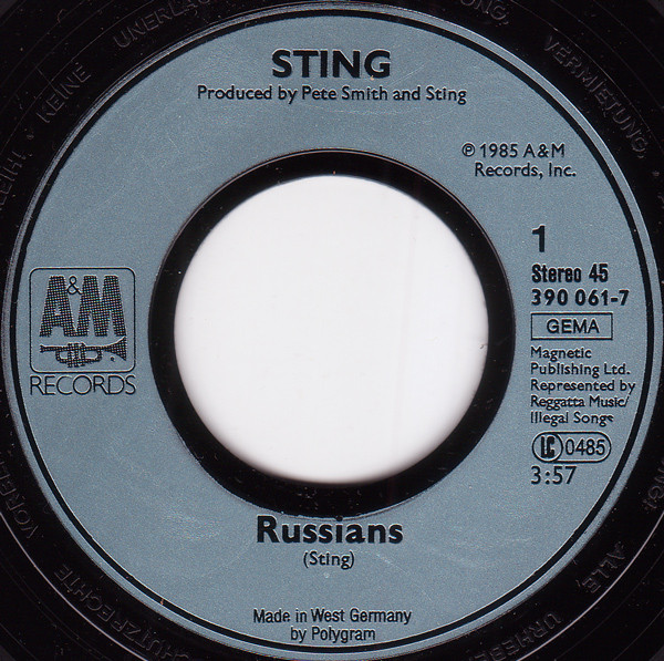Cover zu Sting - Russians | 1985 | Vinyl | Rock | Germany Schallplatten Ankauf