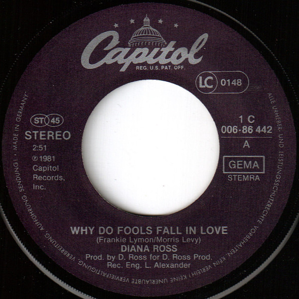 Cover zu Diana Ross - Why Do Fools Fall In Love | 1981 | Vinyl, 7