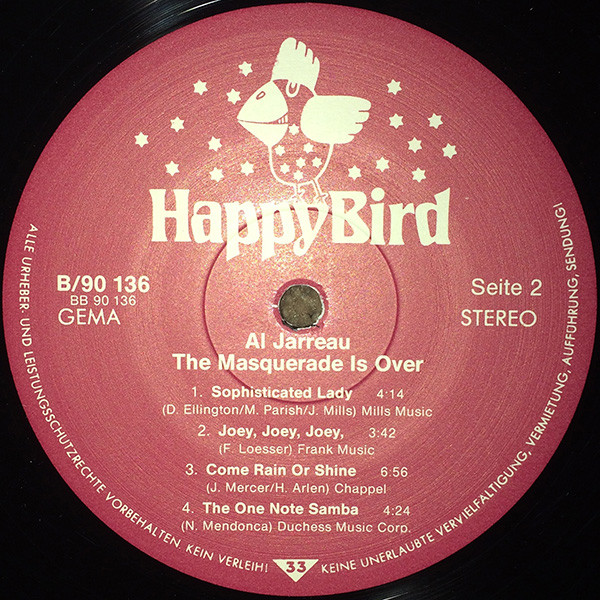 Cover zu Al Jarreau - The Masquerade Is Over | 1983 | Vinyl | Jazz | Germany Schallplatten Ankauf
