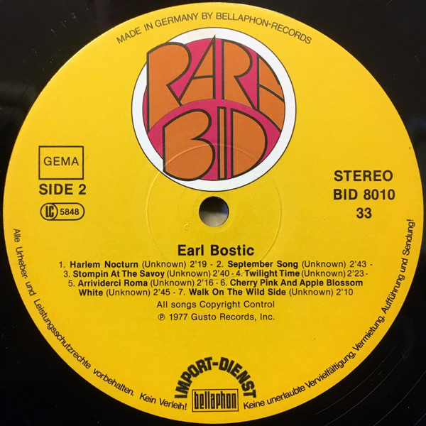 Cover zu Earl Bostic - 14 Hits | 1977 | Vinyl | Jazz, Blues | Germany