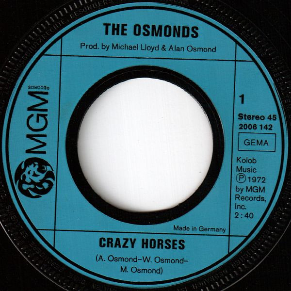 Cover zu The Osmonds - Crazy Horses | 1972 | Vinyl | Rock, Pop | Germany