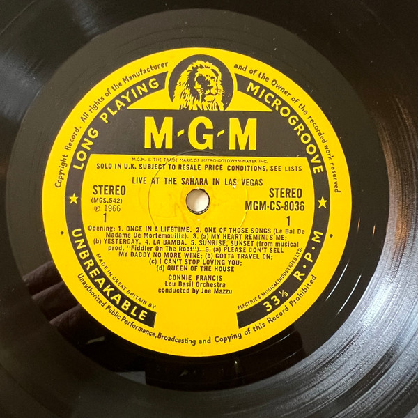 Cover zu Connie Francis - Live At The Sahara In Las Vegas | Vinyl | Pop | UK