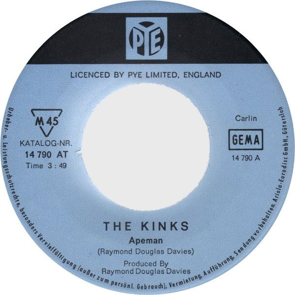 Cover zu The Kinks - Apeman / Rats | 1970 | Vinyl | Rock | Germany Schallplatten Ankauf