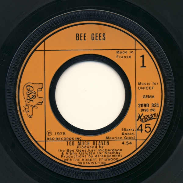 Cover zu Bee Gees - Too Much Heaven | 1978 | Vinyl | Funk / Soul, Pop | Germany
