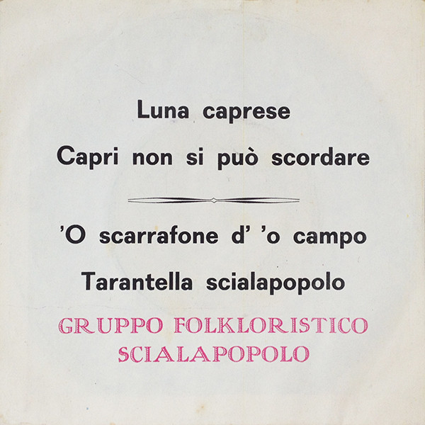 Cover zu Scialapopolo - Capri | Vinyl | Folk, World, & Country | Italy Schallplatten Ankauf