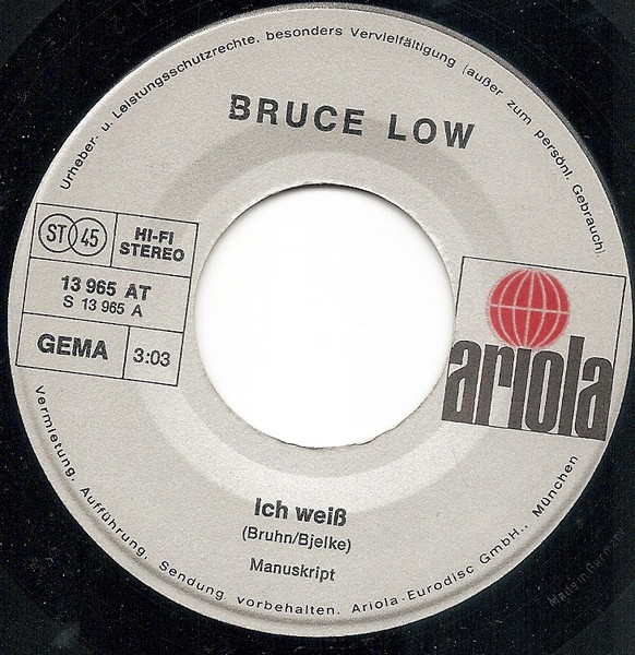 Cover zu Bruce Low - Ich Weiß | 1975 | Vinyl | Pop | Germany Schallplatten Ankauf