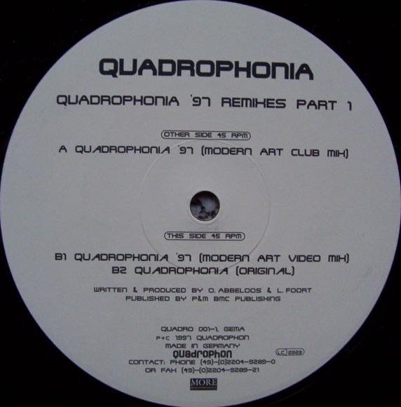 Cover zu Quadrophonia - Quadrophonia '97 (Remixes Part 1) | 1997 | Vinyl | Electronic | Germany Schallplatten Ankauf
