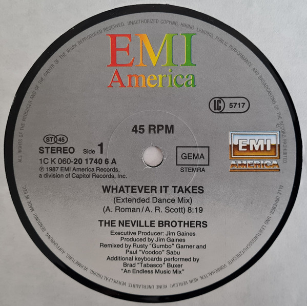 Cover zu The Neville Brothers - Whatever It Takes | 1987 | Vinyl | Hip Hop, Rock, Funk / Soul | Europe Schallplatten Ankauf