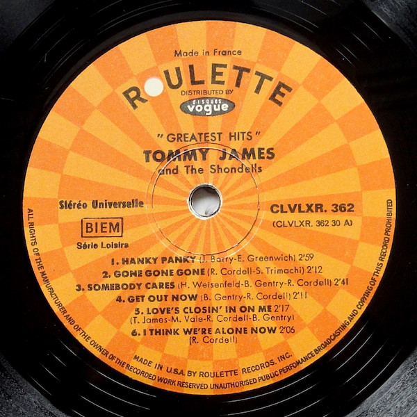Cover zu Tommy James & The Shondells - Greatest Hits | Vinyl | Rock | France Schallplatten Ankauf