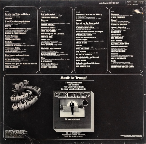 Cover zu Various - 32 Deutsche Super Oldies | Vinyl, LP, Compilation | Pop, Stage & Screen | Germany