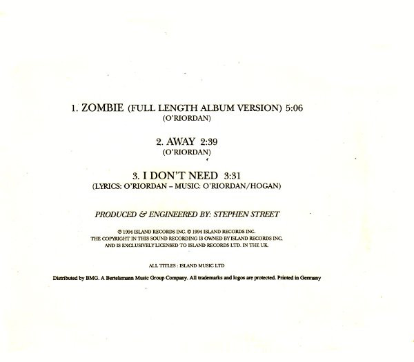 Cover zu The Cranberries - Zombie | 1994 | Vinyl | Rock | Europe