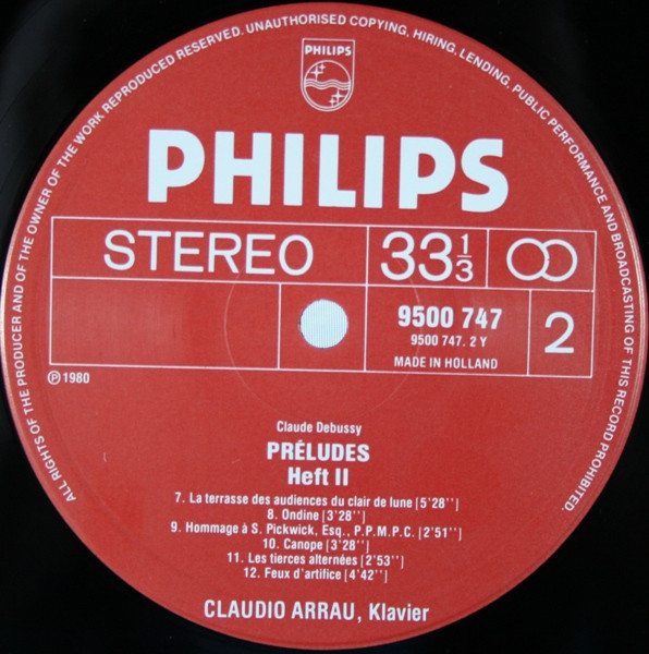 Cover zu Claude Debussy, Claudio Arrau - Préludes Volume 2 | 1980 | Vinyl | Classical | Netherlands