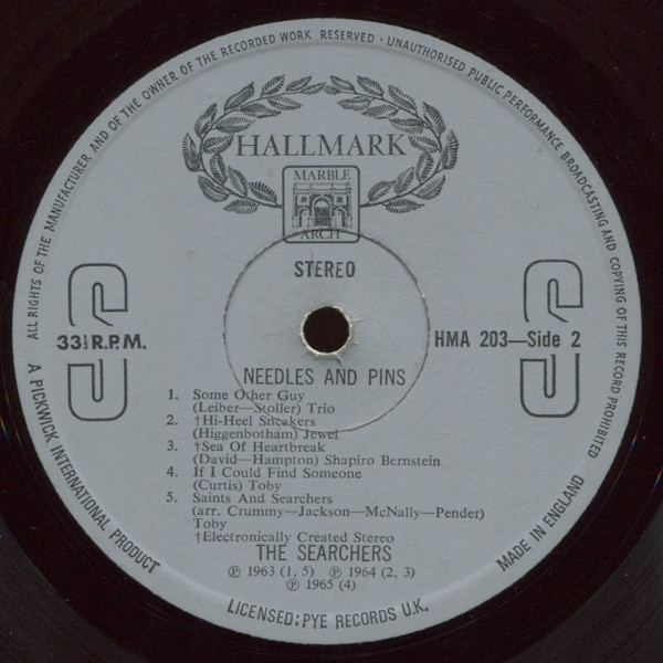 Cover zu The Searchers - Needles & Pins | 1971 | Vinyl | Pop | UK Schallplatten Ankauf
