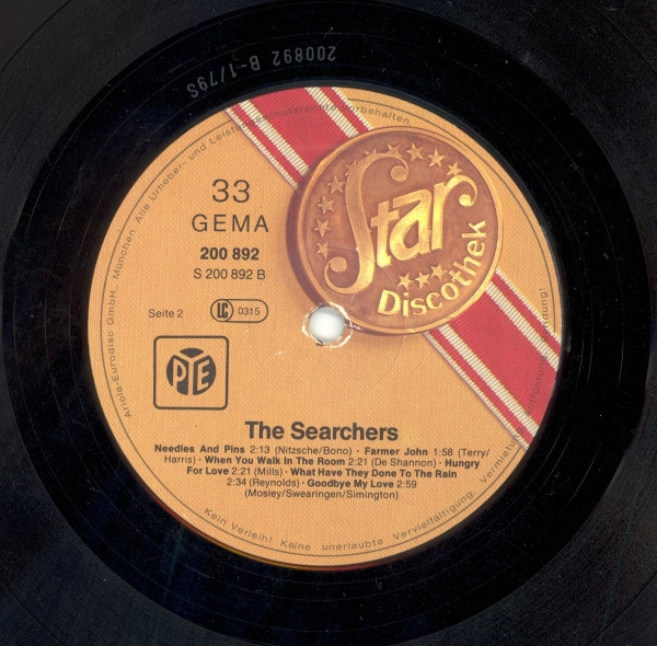 Cover zu The Searchers - Star Discothek | 1979 | Vinyl | Rock | Germany Schallplatten Ankauf