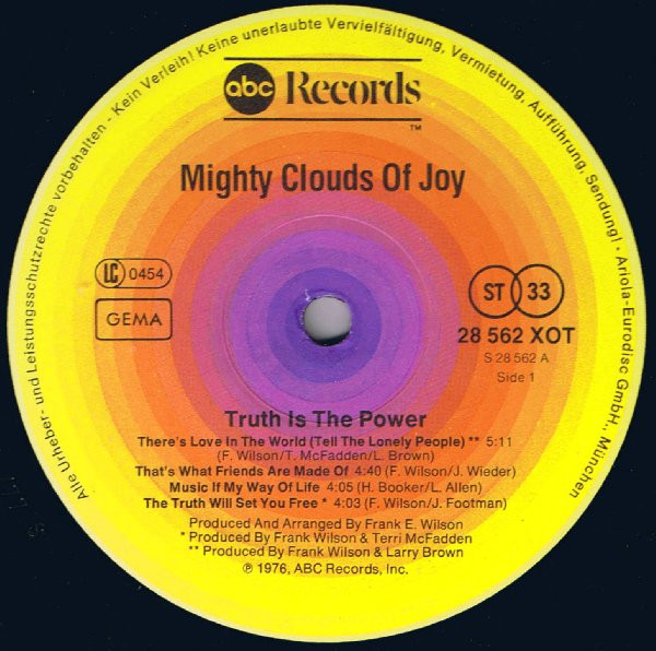 Cover zu The Mighty Clouds Of Joy - Truth Is The Power | 1977 | Vinyl | Funk / Soul | Germany Schallplatten Ankauf