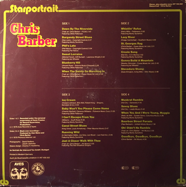 Cover zu Chris Barber - Starportrait | 1978 | Vinyl | Jazz | Germany