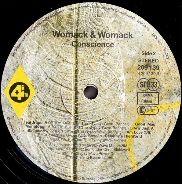 Cover zu Womack & Womack - Conscience | 1988 | Vinyl | Electronic, Funk / Soul | Europe