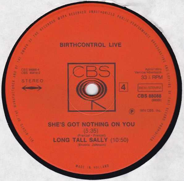Cover zu Birth Control - Birthcontrol Live | 1974 | Vinyl | Rock | Europe