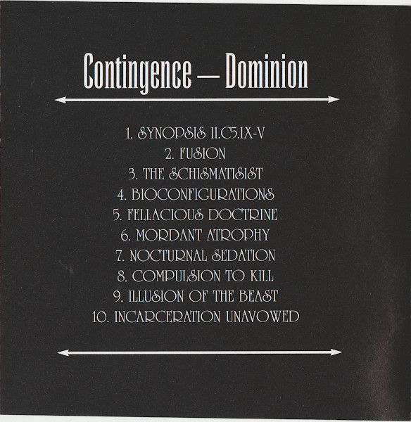 Cover zu Contingence - Dominion | 1995 | CD, Album | Electronic, Rock | US