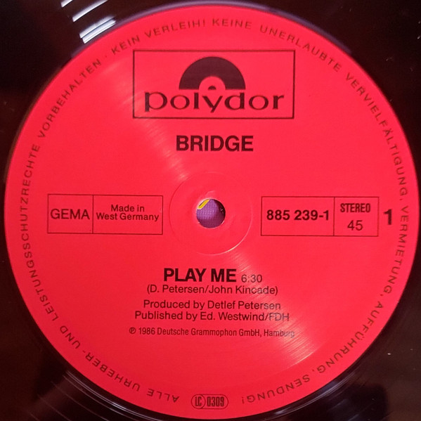 Cover zu Bridge (9) - Play Me | 1986 | Vinyl | Electronic | Germany