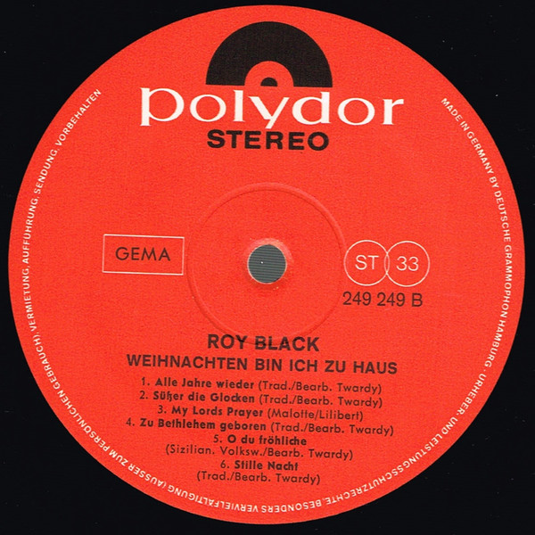 Cover zu Roy Black - Weihnachten Bin Ich Zu Haus | 1968 | Vinyl | Pop | Germany