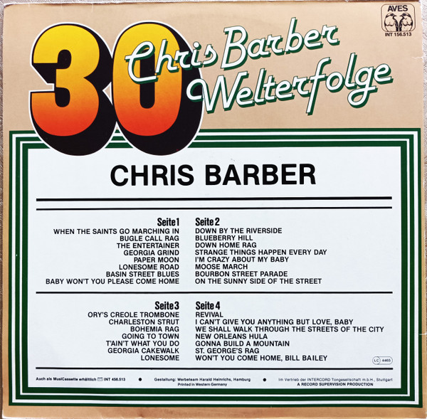 Cover zu Chris Barber - 30 Welterfolge | 1980 | Vinyl | Jazz | Germany