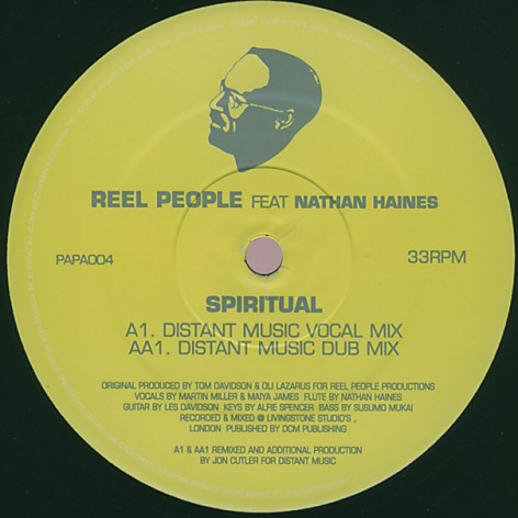 Cover zu Reel People Feat. Nathan Haines - Spiritual (Jon Cutler Remix) | 2001 | Vinyl | Electronic | UK Schallplatten Ankauf